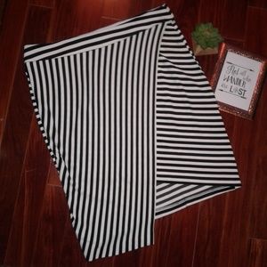 Cato| Striped Faux Wrap Midi Skirt size 18/20w
